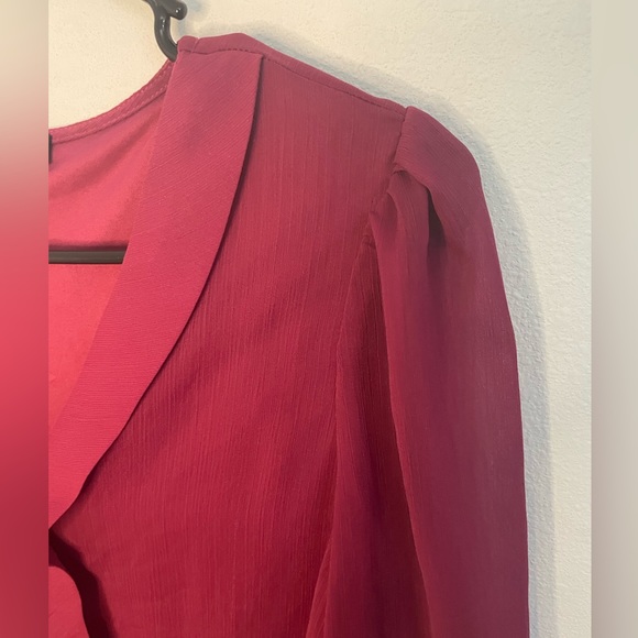 Women’s Marc New York Burgundy Size Small Scoop Neck Blouse - Picture 5 of 9